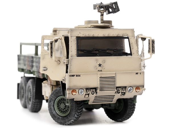 M1083 MTV (Medium Tactical Vehicle) Armored Cab Cargo Truck with Turret NATO Camouflage "US Army" "Armor Premium" Series 1/72 Diecast Model by Panzerkampf