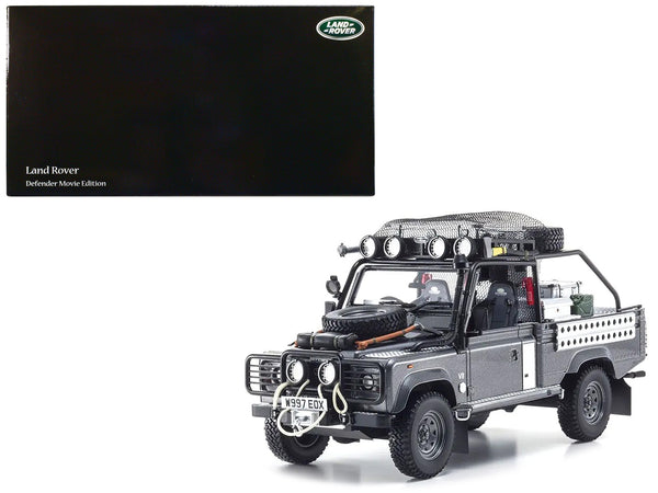 Land Rover Defender "Movie Edition" RHD (Right Hand Drive) Gray with Accessories 1/18 Model Car by Kyosho