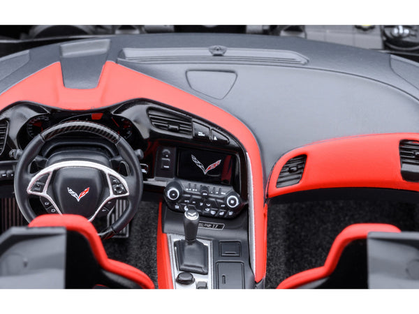 2019 Chevrolet Corvette C7 ZR1 Black with Carbon Top 1/18 Model Car by Autoart