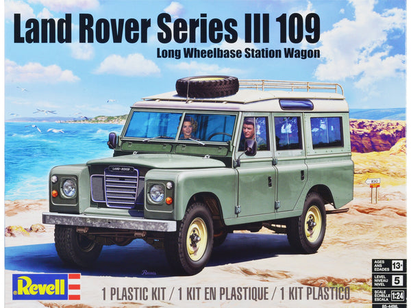 Level 5 Model Kit Land Rover Series III 109 Long Wheelbase Station Wagon 1/24 Scale Model by Revell