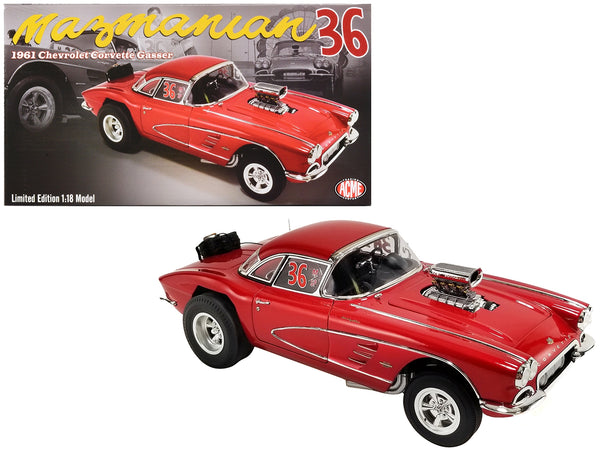 1961 Chevrolet Corvette Gasser #36 Red "Original Mazmanian" Limited Edition to 354 pieces Worldwide 1/18 Diecast Model Car by ACME
