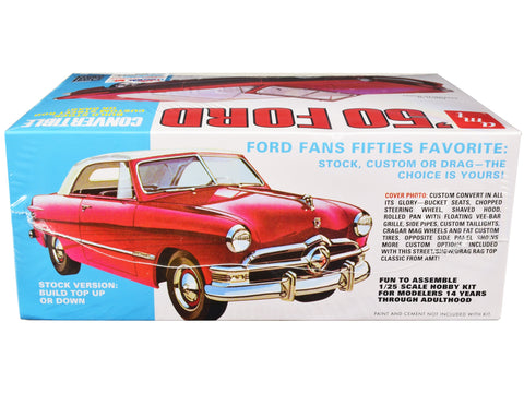 Skill 2 Model Kit 1950 Ford Convertible "Street Rods" 3-in-1 Kit 1/25 Scale Model by AMT
