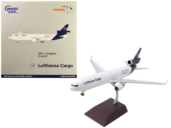 McDonnell Douglas MD-11F Commercial Aircraft "Lufthansa Cargo" White with Blue Tail "Gemini 200 - Interactive" Series 1/200 Diecast Model Airplane by GeminiJets