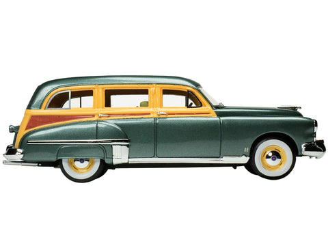 1949 Oldsmobile 88 Station Wagon Alpine Green Metallic with Cream and Woodgrain Sides and Green Interior Limited Edition to 240 pieces Worldwide 1/43 Model Car by Goldvarg Collection
