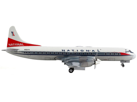 Lockheed L-188 Electra Commercial Aircraft "National Airlines" White with Red Tail 1/400 Diecast Model Airplane by GeminiJets