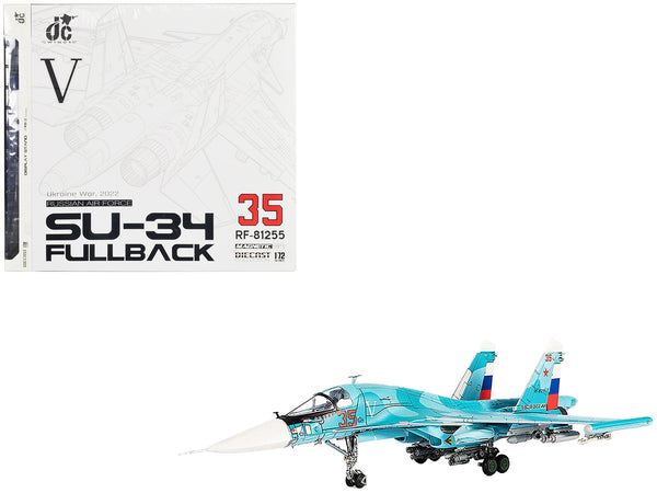 Sukhoi Su-34 Fullback Bomber Aircraft "Ukraine War" (2022) Russian Air Force 1/72 Diecast Model by JC Wings