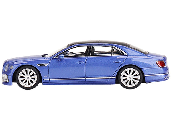 Bentley Flying Spur with Sunroof Neptune Blue Metallic with Black Top Limited Edition to 2400 pieces Worldwide 1/64 Diecast Model Car by True Scale Miniatures