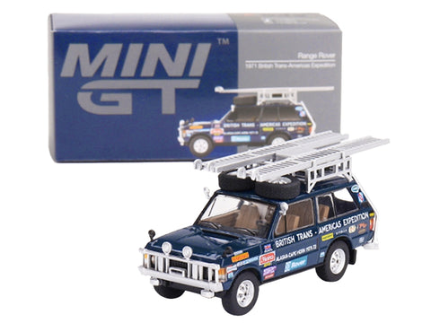 Land Rover Range Rover Blue "1971 British Trans-Americas Expedition (VXC-868K)" with Roof Rack and Ladder Limited Edition to 3000 pieces Worldwide 1/64 Diecast Model Car by True Scale Miniatures