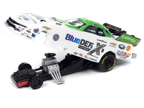 Chevrolet Camaro NHRA Funny Car John Force "BlueDEF Platinum" (2022) "John Force Racing" "Racing Champions Mint 2023" Release 1 Limited Edition to 2596 pieces Worldwide 1/64 Diecast Model Car by Racing Champions