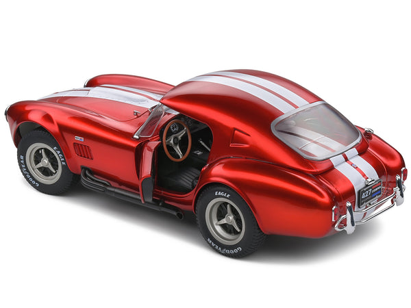 1965 Shelby Cobra 427 MKII Red Metallic with White Stripes 1/18 Diecast Model Car by Solido