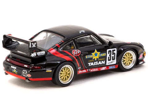Porsche 911 GT2 #35 "Taisan - Starcard" Black "Collab64" Series 1/64 Diecast Model Car by Schuco & Tarmac Works