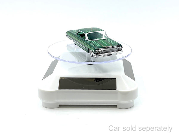 3.5 Solar Rotating Display Stand with White Base for 1/64 Scale Model Cars