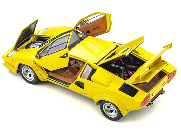 Lamborghini Countach LP 5000 Quattrovalvole Yellow 1/18 Diecast Model Car by Kyosho