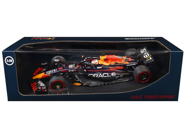 Red Bull Racing RB19 #1 Max Verstappen "Oracle" 2nd Place F1 Formula One Sprint Race "Qatar GP" (2023) with Driver Limited Edition to 480 pieces Worldwide 1/18 Diecast Model Car by Minichamps