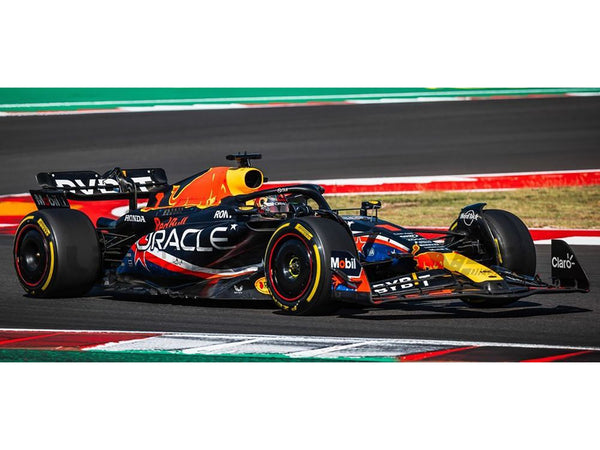 Red Bull Racing RB19 #1 Max Verstappen "Oracle" Winner F1 Formula One "United States GP" (2023) with Driver Limited Edition to 336 pieces Worldwide 1/18 Diecast Model Car by Minichamps