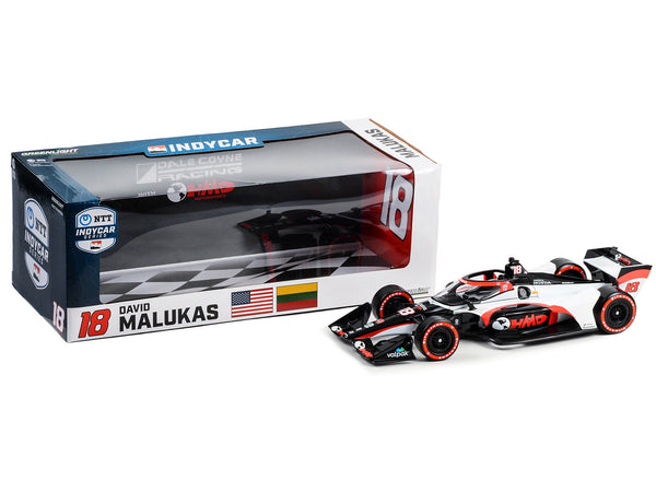 Dallara IndyCar #18 David Malukas "HMD Trucking" Dale Coyne Racing with HMD Motorsports (Road Course Configuration) "NTT IndyCar Series" (2023) 1/18 Diecast Model Car by Greenlight