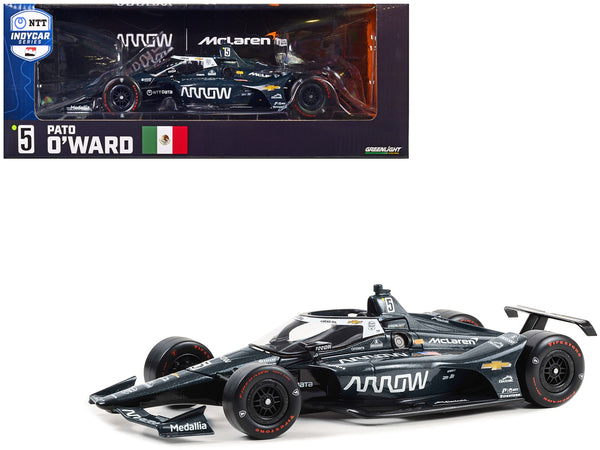 Dallara IndyCar #5 Pato O'Ward "Arrow" Arrow McLaren "60th Anniversary Triple Crown Accolade Indianapolis 500 Livery" "NTT IndyCar Series" (2023) 1/18 Diecast Model Car by Greenlight