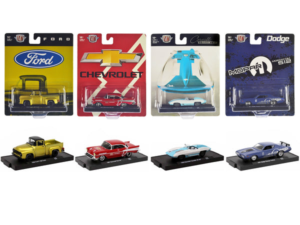 "Auto-Drivers" Set of 4 pieces in Blister Packs Release 100 Limited Edition to 9600 pieces Worldwide 1/64 Diecast Model Cars by M2 Machines