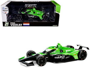 Dallara IndyCar #21 Rinus VeeKay "Risk On International" Ed Carpenter Racing "NTT IndyCar Series" (2024) 1/18 Diecast Model Car by Greenlight