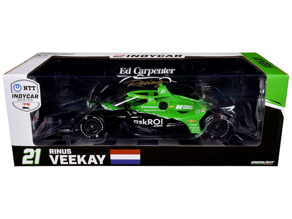 Dallara IndyCar #21 Rinus VeeKay "Risk On International" Ed Carpenter Racing "NTT IndyCar Series" (2024) 1/18 Diecast Model Car by Greenlight