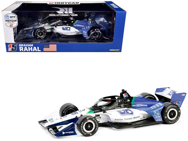 Dallara IndyCar #15 Graham Rahal "Fifth Third Bank" Rahal Letterman Lanigan Racing (Road Course Configuration) "NTT IndyCar Series" (2024) 1/18 Diecast Model Car by Greenlight