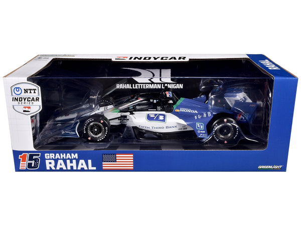 Dallara IndyCar #15 Graham Rahal "Fifth Third Bank" Rahal Letterman Lanigan Racing (Road Course Configuration) "NTT IndyCar Series" (2024) 1/18 Diecast Model Car by Greenlight