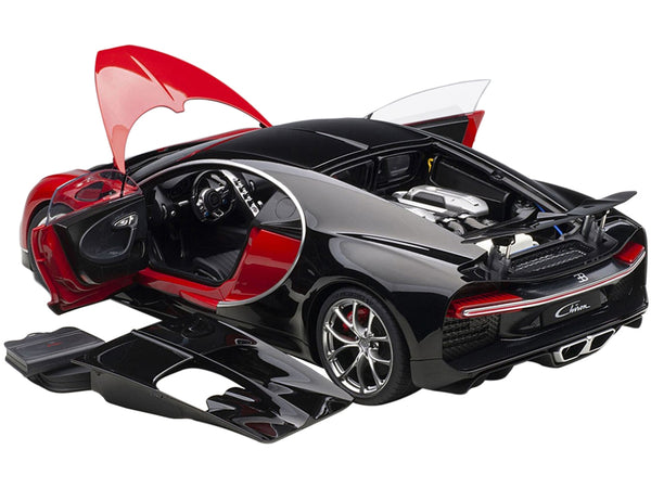 Bugatti Chiron Italian Red and Nocturne Black 1/12 Model Car by Autoart