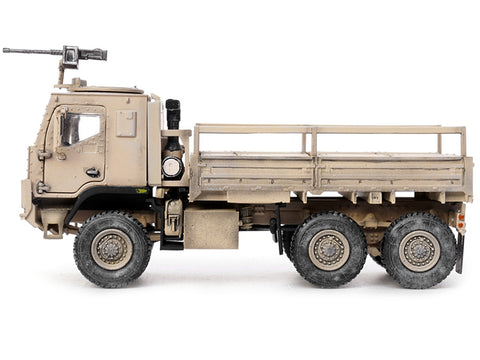 M1083 MTV (Medium Tactical Vehicle) Armored Cab Cargo Truck with Turret Desert Camouflage "US Army" "Armor Premium" Series 1/72 Diecast Model by Panzerkampf