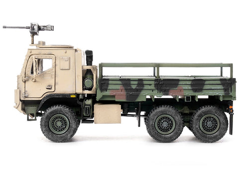 M1083 MTV (Medium Tactical Vehicle) Armored Cab Cargo Truck with Turret NATO Camouflage "US Army" "Armor Premium" Series 1/72 Diecast Model by Panzerkampf