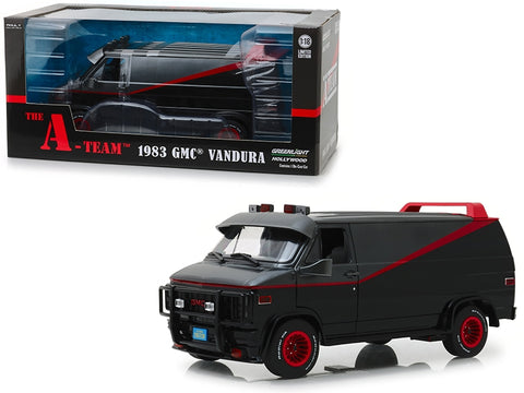 1983 GMC Vandura Black "The A-Team" (1983-1987) TV Series 1/18 Diecast Model Car by Greenlight