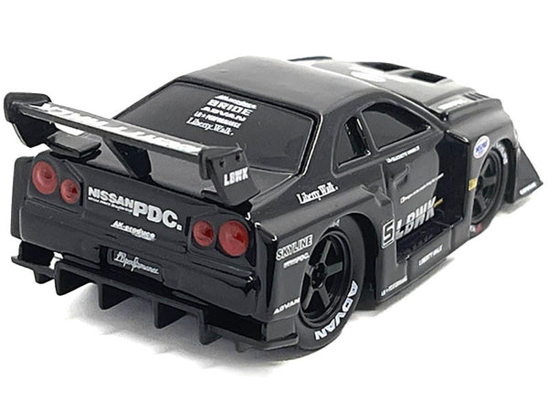 1999 Nissan Skyline GT-R (R34) #5 "Liberty Walk" Black 1/64 Diecast Model Car by Muscle Machines