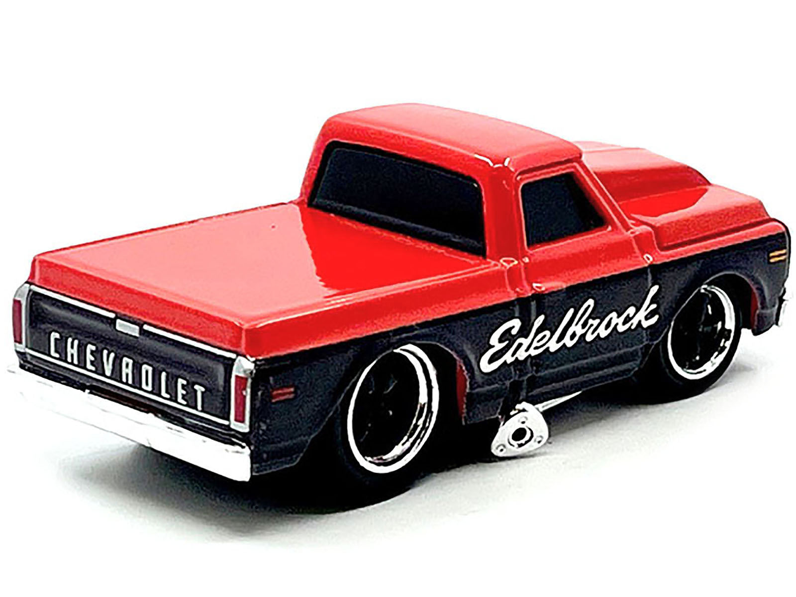 1972 Chevrolet C-10 Pickup Truck Red and Black "Edelbrock" 1/64 Diecast Model Car by Muscle Machines