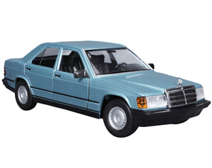 Mercedes-Benz 190 E 2.6 Blue Metallic 1/24 Diecast Model Car by Bburago