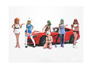 "Cosplay Girls" 6 piece Figure Set for 1/24 Scale Models by American Diorama