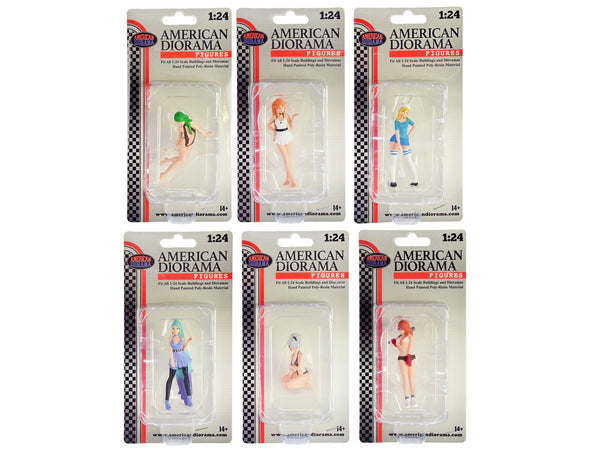 "Cosplay Girls" 6 piece Figure Set for 1/24 Scale Models by American Diorama