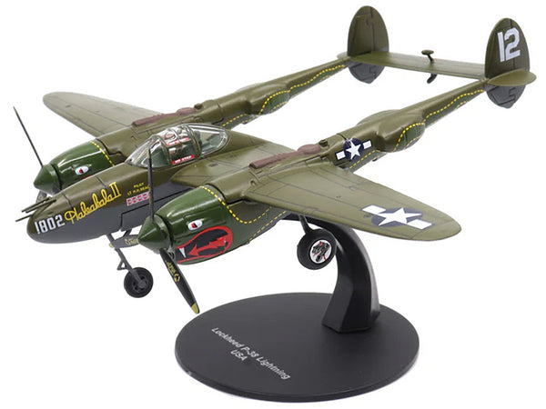 Lockheed P-38 Lightning Fighter Aircraft "Haleakala II 80th FG 459th FS Twin Dragons" (1944) United States Army Air Forces 1/72 Diecast Model by Militaria Die Cast