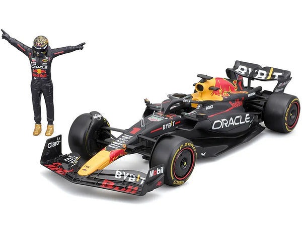 Red Bull Racing RB19 #1 Max Verstappen "Oracle" Winner Formula One F1 Championship "Drivers' Champion" (2023) with Driver Figure 1/24 Diecast Model Car by Bburago