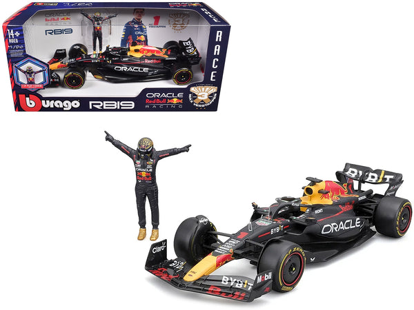 Red Bull Racing RB19 #1 Max Verstappen "Oracle" Winner Formula One F1 Championship "Drivers' Champion" (2023) with Driver Figure 1/24 Diecast Model Car by Bburago