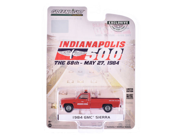 1984 GMC Sierra Pickup Truck "68th Annual Indianapolis 500 Mile Race Emergency Vehicle" Red "Hobby Exclusive" Series 1/64 Diecast Model Car by Greenlight