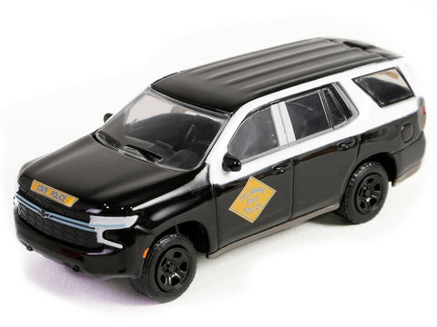 2023 Chevrolet Tahoe Police Pursuit Vehicle "Delaware State Police Centennial Anniversary" Black and White "Hobby Exclusive" Series 1/64 Diecast Model Car by Greenlight