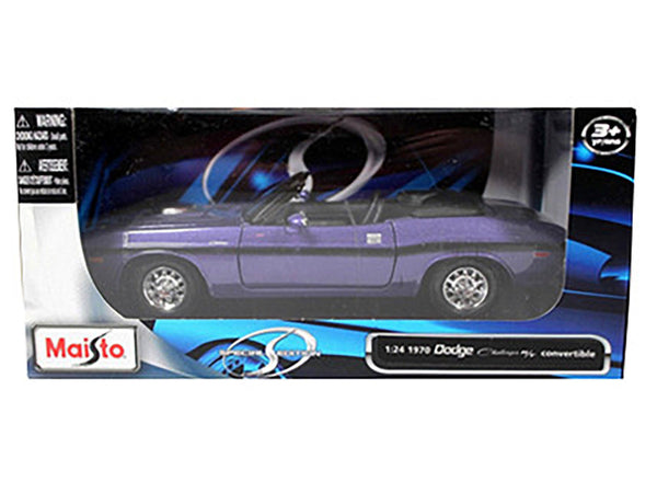 1970 Dodge Challenger R/T Convertible Purple 1/24 Diecast Model Car by Maisto