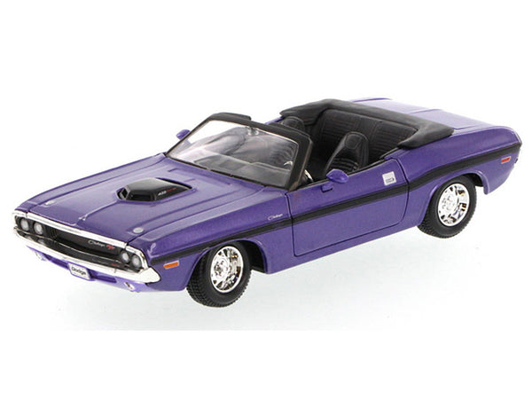 1970 Dodge Challenger R/T Convertible Purple 1/24 Diecast Model Car by Maisto