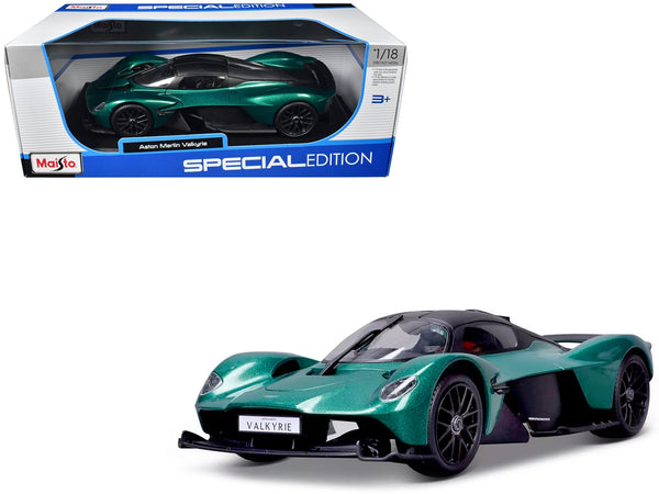 Aston Martin Valkyrie Green Metallic with Matt Black Top "Special Edition" Series 1/18 Diecast Model Car by Maisto