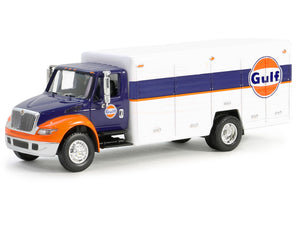 International Durastar 4400 Delivery Truck "Gulf Oil" Dark Blue and White "H.D. Trucks" Series 25 1/64 Diecast Model Car by Greenlight