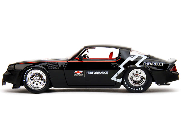 1979 Chevrolet Camaro Z28 "Chevrolet Performance" Black with Carbon Hood and Red Interior "Bigtime Muscle" Series 1/24 Diecast Model Car by Jada