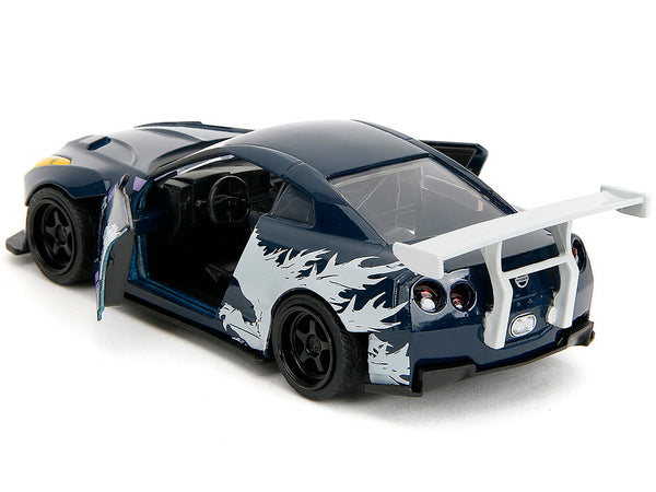 2009 Nissan GT-R (R35) Ben Sopra Dark Blue with Graphics "Godzilla" "Hollywood Rides" Series 1/32 Diecast Model Car by Jada