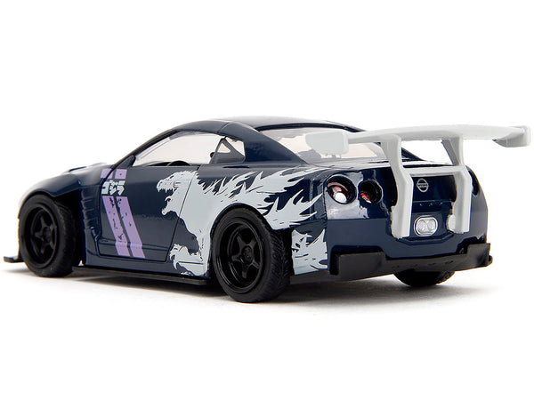 2009 Nissan GT-R (R35) Ben Sopra Dark Blue with Graphics "Godzilla" "Hollywood Rides" Series 1/32 Diecast Model Car by Jada