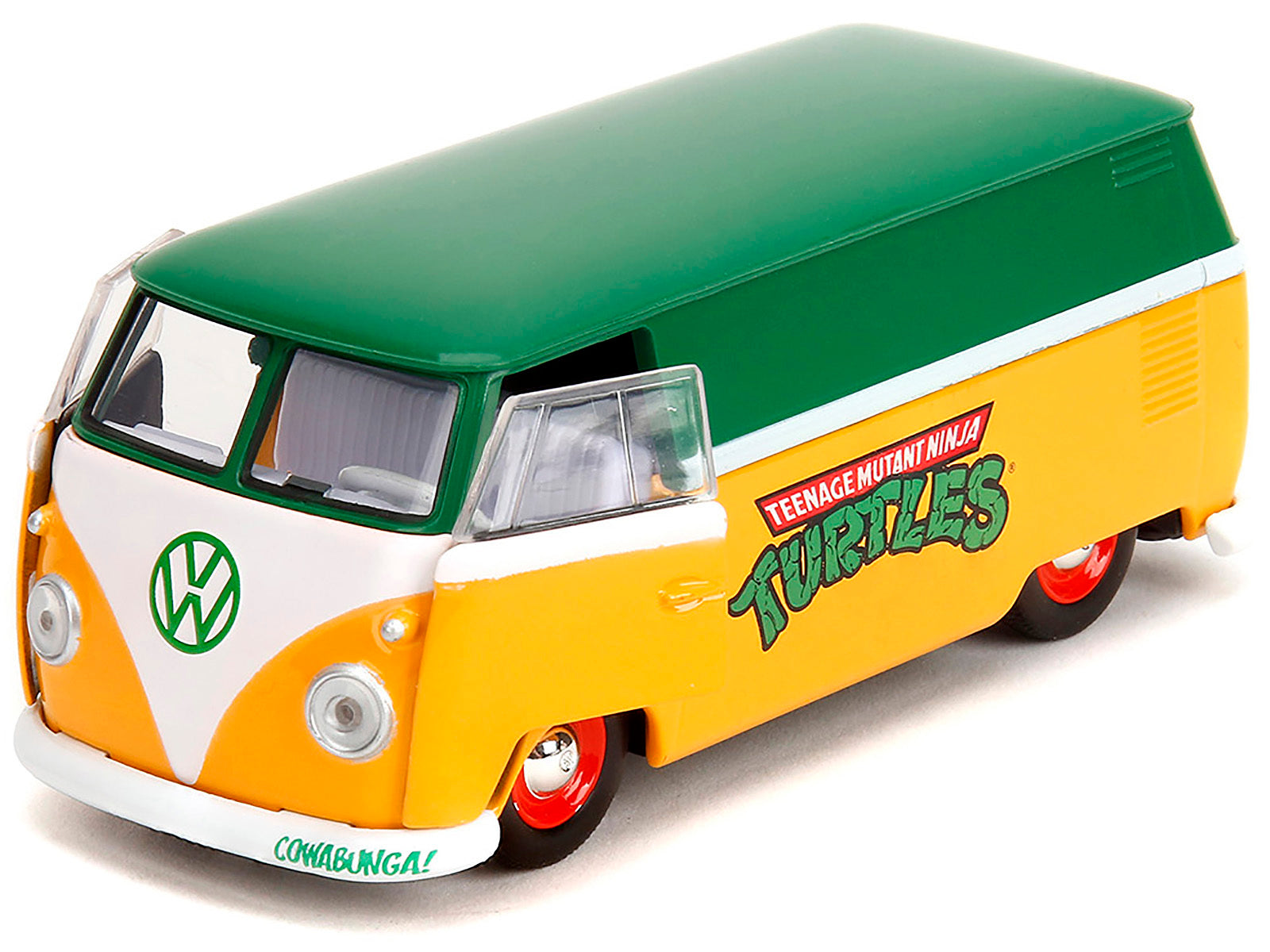 1961 Volkswagen Bus "Teenage Mutant Ninja Turtles" Green and Yellow with White Interior "Hollywood Rides" Series 1/32 Diecast Model Car by Jada