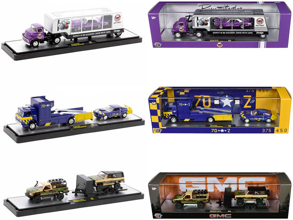 Auto Haulers Set of 3 Trucks Release 75 Limited Edition to 8000 pieces Worldwide 1/64 Diecast Models by M2 Machines