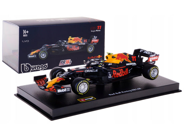 Honda Red Bull Racing RB16B #11 Sergio Perez Formula One F1 (2021) with Display Case 1/43 Diecast Model Car by Bburago